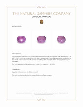 0.81 Ct. Pinkish Purple Star Sapphire from Ceylon (Sri Lanka) Appraisal