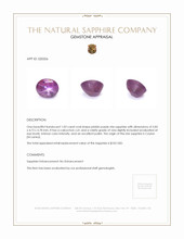 1.03 Ct. Sapphire from Ceylon (Sri Lanka) Appraisal