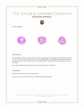 0.92 Ct. Purplish Pink Star Sapphire from Ceylon (Sri Lanka) Appraisal