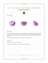 0.92 Ct. Pinkish Purple Star Sapphire from Ceylon (Sri Lanka) Appraisal