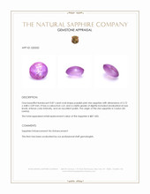 0.87 Ct. Purplish Pink Star Sapphire from Ceylon (Sri Lanka) Appraisal