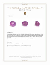 1.03 Ct. Pinkish Purple Star Sapphire from Ceylon (Sri Lanka) Appraisal