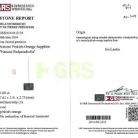 1.00 Ct. Padparadscha Sapphire from Ceylon (Sri Lanka) Scan Report