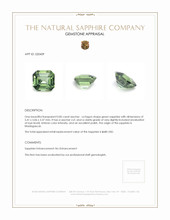 0.85 Ct. Green Sapphire from Madagascar Appraisal