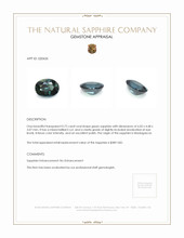 0.72 Ct. Green Sapphire from Madagascar Appraisal