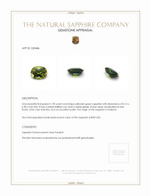 1.90 Ct. Yellowish Green Sapphire from Thailand Appraisal