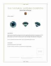 4.62 Ct. Greenish Blue Sapphire from Madagascar Appraisal