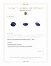1.48 Ct. Blue Sapphire from Ceylon (Sri Lanka) Appraisal