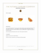 1.77 Ct. Yellowish Orange Sapphire from Ceylon (Sri Lanka) Appraisal