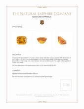 1.77 Ct. Yellowish Orange Sapphire from Ceylon (Sri Lanka) Appraisal