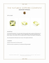 1.64 Ct. Greenish Yellow Sapphire from Madagascar Appraisal