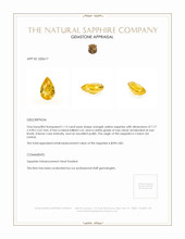 1.13 Ct. Orangish Yellow Sapphire from Ceylon (Sri Lanka) Appraisal