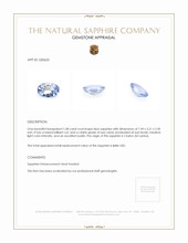 1.08 Ct. Blue Sapphire from Ceylon (Sri Lanka) Appraisal