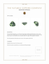 1.13 Ct. Green Sapphire from Tanzania Appraisal