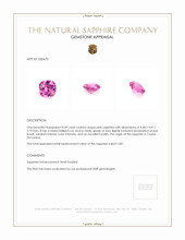 0.49 Ct. Pink Sapphire from Ceylon (Sri Lanka) Appraisal