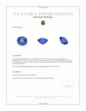 4.59 Ct. Sapphire from Ceylon (Sri Lanka) Appraisal