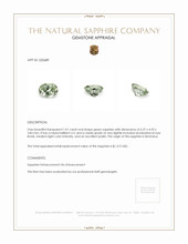 1.01 Ct. Green Sapphire from Montana Appraisal