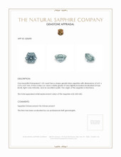 1.02 Ct. Greyish Blue Sapphire from Montana Appraisal