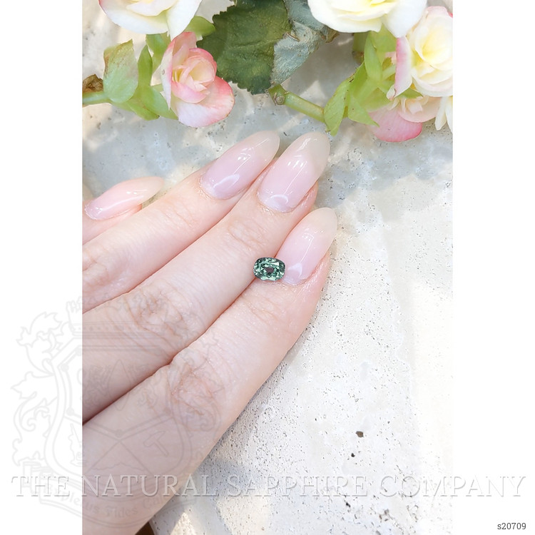 1.10 Ct. Bluish Green Sapphire from Montana