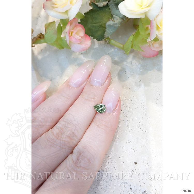 0.90 Ct. Green Sapphire from Montana