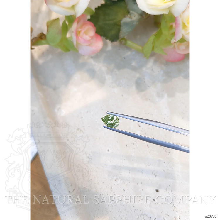 0.90 Ct. Green Sapphire from Montana