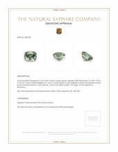 1.05 Ct. Green Sapphire from Montana Appraisal