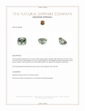 1.05 Ct. Green Sapphire from Montana Appraisal