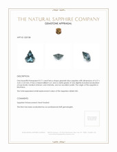 0.71 Ct. Greenish Blue Sapphire from Montana Appraisal