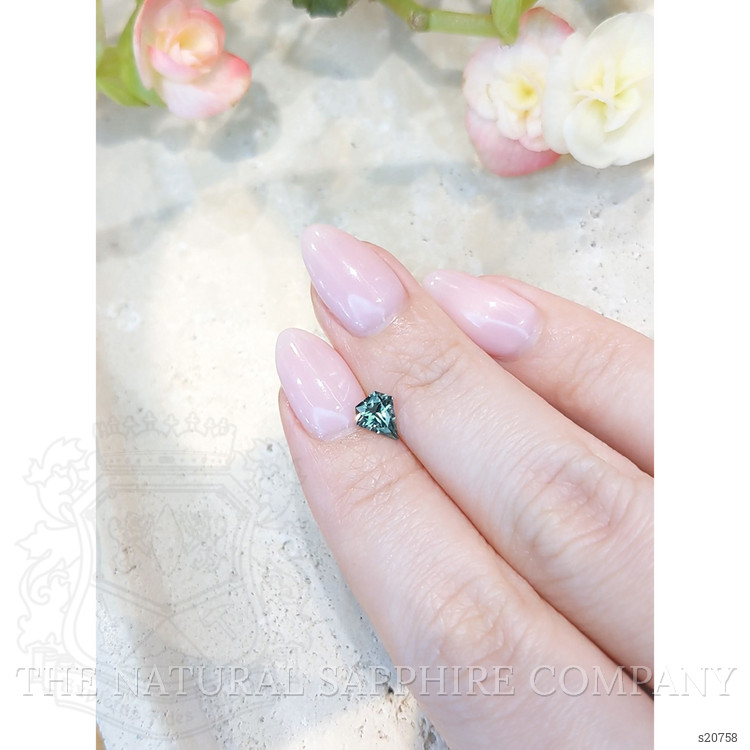 0.71 Ct. Greenish Blue Sapphire from Montana