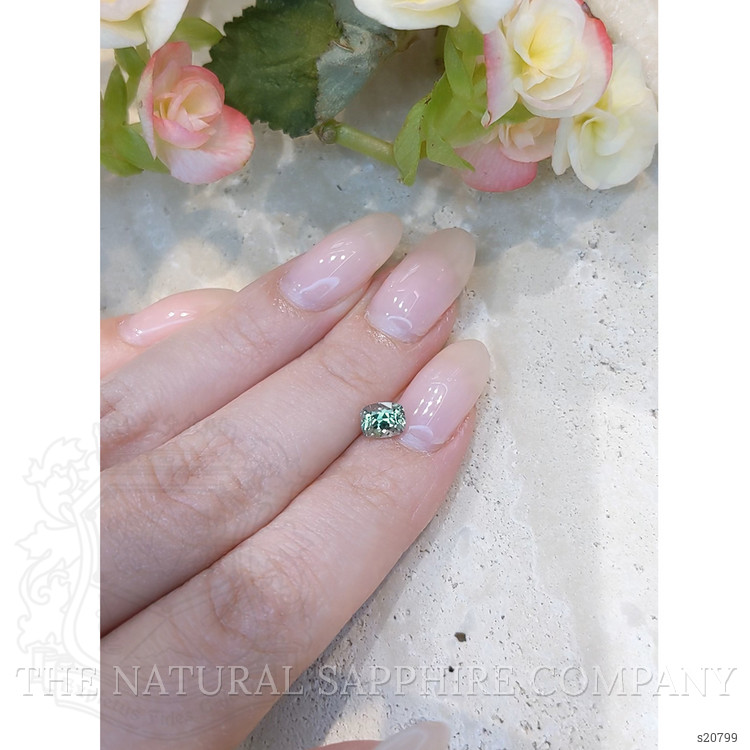 0.95 Ct. Bluish Green Sapphire from Montana