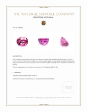 0.48 Ct. Purplish Pink Sapphire from Ceylon (Sri Lanka) Appraisal