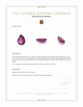 0.51 Ct. Pinkish Purple Sapphire from Ceylon (Sri Lanka) Appraisal