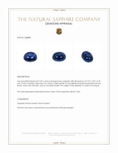 3.87 Ct. Blue Cabochon Sapphire from Ceylon (Sri Lanka) Appraisal