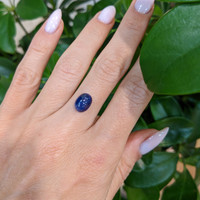 3.87 Ct. Blue Cabochon Sapphire from Ceylon (Sri Lanka) Life Style