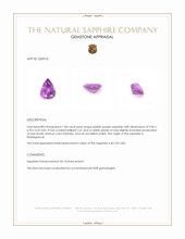 1.86 Ct. Pinkish Purple Sapphire from Madagascar Appraisal