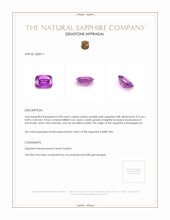 0.98 Ct. Purplish Pink Sapphire from Madagascar Appraisal