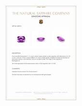 1.13 Ct. Pinkish Purple Sapphire from Madagascar Appraisal