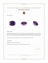 7.07 Ct. Purple Sapphire from Ceylon (Sri Lanka) Appraisal