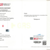 2.49 Ct. Padparadscha Sapphire from Madagascar Scan Report