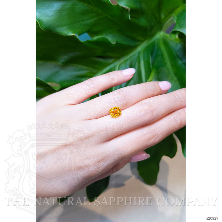 3.06 Ct. Orangish Yellow Sapphire from Ceylon (Sri Lanka)