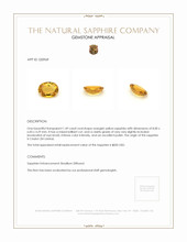 1.49 Ct. Orangish Yellow Sapphire from Ceylon (Sri Lanka) Appraisal