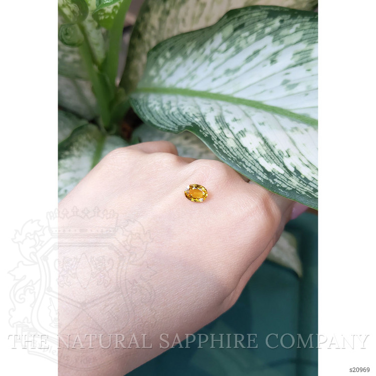 1.49 Ct. Orangish Yellow Sapphire from Ceylon (Sri Lanka)
