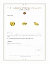 3.12 Ct. Yellow Sapphire from Ceylon (Sri Lanka) Appraisal