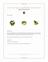 1.37 Ct. Green Sapphire from Ceylon (Sri Lanka) Appraisal