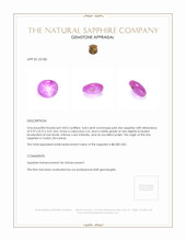 4.60 Ct. Pink Star Sapphire from Ceylon (Sri Lanka) Appraisal