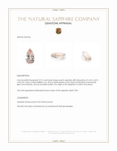 0.57 Ct. Peach Sapphire from Ceylon (Sri Lanka) Appraisal