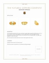 0.87 Ct. Orangish Yellow Sapphire from Ceylon (Sri Lanka) Appraisal