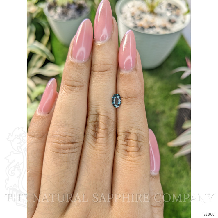 0.68 Ct. Bluish Green Sapphire from Ceylon (Sri Lanka)