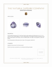 0.72 Ct. Purple Sapphire from Ceylon (Sri Lanka) Appraisal