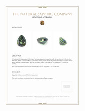 2.04 Ct. Green Sapphire from Ceylon (Sri Lanka) Appraisal